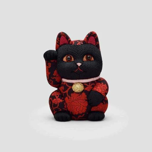 Maneki Neko Nishijin-ori, Japanese beckoning cat doll, Kakinuma Dolls lucky cat, Swarovski crystal Maneki Neko, Edo art doll Japan, traditional Japanese cat figurine, fabric covered Maneki Neko, handmade Japanese lucky charm, Japanese prosperity cat, luxury Maneki Neko ornament, Japanese gift shop lucky cat, artisan Maneki Neko doll, Kyoto silk beckoning cat, collectible Japanese figurine, good luck cat handmade Japan, Maneki Neko for business luck, traditional Japanese home decor, Japanese shop opening gif