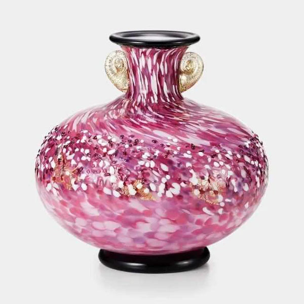 Tsugaru Vidro vase, Japanese cherry blossom vase, Hana Akari glass vase, Hirosaki Castle sakura art, handcrafted Japanese glassware, pink glass decorative vase, Japanese gold leaf vase, Aomori glass art, collectible Japanese vase, handmade glass vase Japan, luxury sakura vase, artisan glass vase with gold, limited edition Japanese vase
