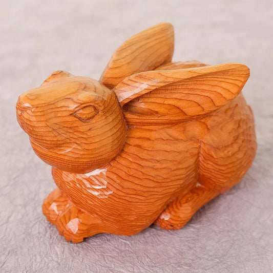 Ichii Itto Bori, Hiroshi Washizuka, Japanese wood carving, rabbit figurine, yew wood sculpture, traditional Japanese crafts, Hida region carving, hand-carved rabbit, Japanese folk art, wooden animal statue, Japanese lucky charm, Japanese prosperity symbol, handmade wood decor, collectible wooden figurine, Japanese artisan crafts, Japanese home ornament