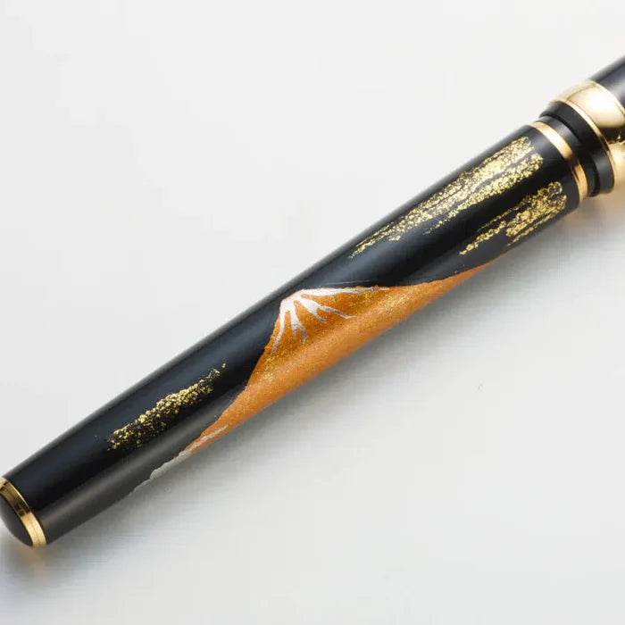 Kanazawa gold leaf fountain pen, Japanese fountain pen, Hakuichi pen, gold leaf writing pen, luxury Japanese pen, Red Fuji fountain pen, cherry blossom pen, moon and rabbit pen, goldfish fountain pen, Japanese art pen, handmade Japanese fountain pen, collectible fountain pen, Kanazawa craft pen, 18K gold nib pen, Japanese gift fountain pen