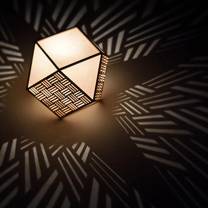 Kiriko lamp, Japanese Kiriko light, Kumiko Kiriko stand light, Japanese cube lamp, wooden Japanese lamp, Hinoki cypress lamp, Japanese lattice lamp, Kyoto handmade lamp, Murayama Mokko lamp, Kyo Sashimono lighting, Shippo pattern lamp, Asanoha hemp leaf lamp, masu square pattern lamp, arabesque Japanese lamp, Suminagashi lamp, flowing water lamp, traditional Japanese wooden lighting, handmade Japanese floor lamp, symbolic Japanese decor