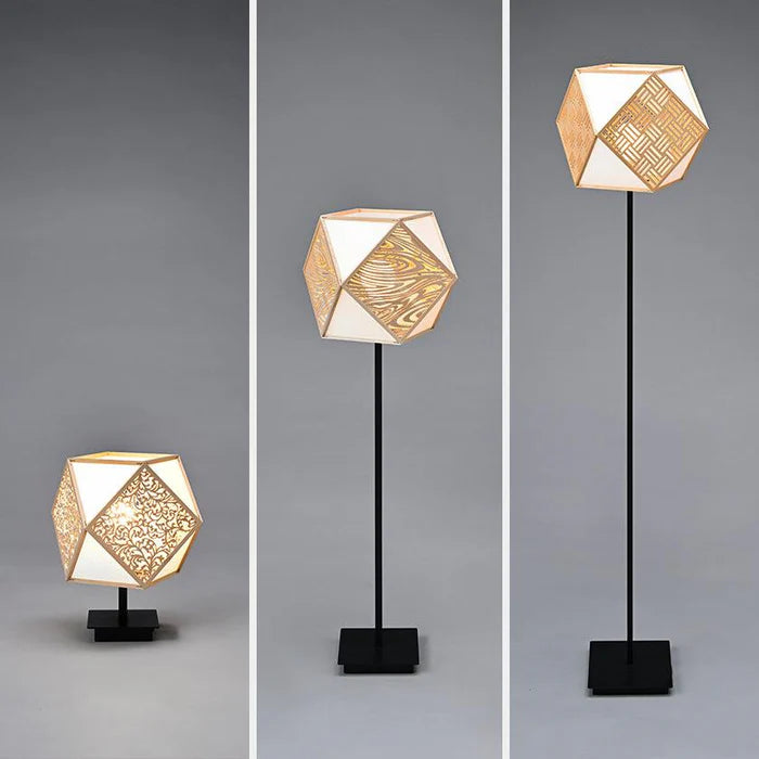 Kiriko lamp, Japanese Kiriko light, Kumiko Kiriko stand light, Japanese cube lamp, wooden Japanese lamp, Hinoki cypress lamp, Japanese lattice lamp, Kyoto handmade lamp, Murayama Mokko lamp, Kyo Sashimono lighting, Shippo pattern lamp, Asanoha hemp leaf lamp, masu square pattern lamp, arabesque Japanese lamp, Suminagashi lamp, flowing water lamp, traditional Japanese wooden lighting, handmade Japanese floor lamp, symbolic Japanese decor