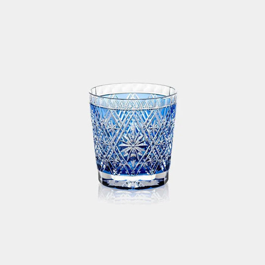 Edo Kiriko rock glass, Edo Kiriko crystal, Japanese cut glass, Kagami Crystal glass, Tatsuya Nemoto glass, Hideaki Shinozaki glass, Keiunkai glass, Hishi-Hana glass, blue Edo Kiriko glass, green Edo Kiriko glass, handcrafted Japanese glassware, traditional Japanese crystal, Japanese artisan glass, Edo faceted glass, luxury Japanese glassware, Japanese gift glass, auspicious Japanese pattern, Japanese cultural glass design, Japanese home decor glass, collectible Japanese crystal