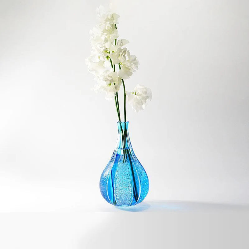 Japanese Kiriko vase, Edo Kiriko glassware, hand-cut Japanese glass, blue gradation vase, asanoha pattern vase, Tokyo artisan glass, Japanese cut glass vase, handmade soda glass vase, traditional Japanese vase, luxury Japanese home decor, Rinzen Kiriko vase, one-of-a-kind Japanese vase, blue Japanese flower vase, handcrafted Edo Kiriko vase, Japanese artisan gift, Tokyo Kiriko craftsmanship, Kagami Crystal reseller, Japanese wedding gift vase, Japanese ikebana vase, premium Japanese glass art