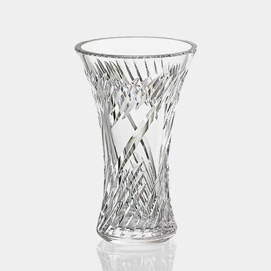 Kagami Crystal flared vase, crystal glass vase Japan, handmade crystal vase, Japanese crystal vase, luxury crystal flower vase, cut glass flared vase, Kagami Japan vase, artisan crystal home decor, Japanese wedding gift vase, crystal bouquet vase, Ibaraki Japan crystal, handcrafted crystal glassware