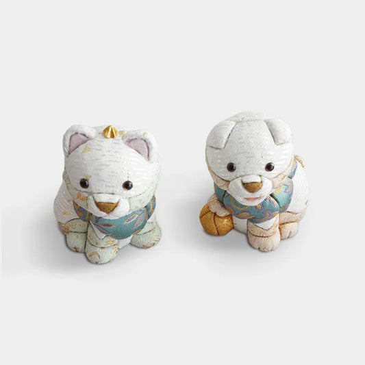 Komainu charms, Edo Kimekomi dolls, Japanese guardian lion dog, silk komainu figurine, Japanese shrine guardian statue, handmade komainu Japan, Kakinuma Dolls, paulownia wood komainu, Japanese protective charm, small komainu ornament, komainu home decor, traditional Japanese craft, Japanese silk inlay doll, Edo art doll, komainu gift Japan, guardian lion dog figurine, Japanese cultural talisman, handmade silk komainu, shrine protection charm, komainu collectible