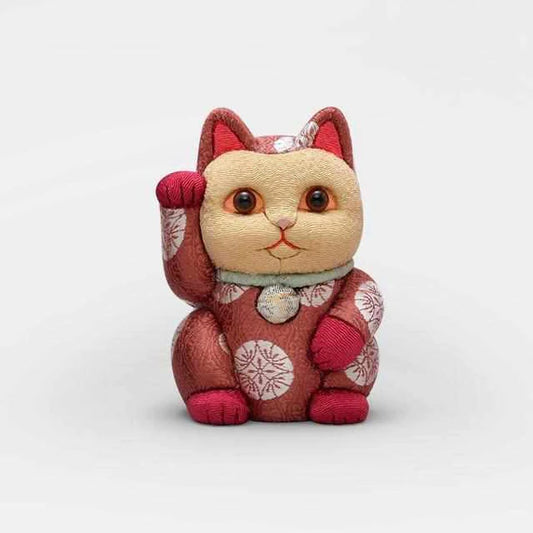 Maneki Neko Nishijin-ori, Japanese beckoning cat doll, Kakinuma Dolls lucky cat, Swarovski crystal Maneki Neko, Edo art doll Japan, traditional Japanese cat figurine, fabric covered Maneki Neko, handmade Japanese lucky charm, Japanese prosperity cat, luxury Maneki Neko ornament, Japanese gift shop lucky cat, artisan Maneki Neko doll, Kyoto silk beckoning cat, collectible Japanese figurine, good luck cat handmade Japan, Maneki Neko for business luck, traditional Japanese home decor, Japanese shop opening gif